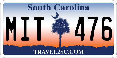 SC license plate MIT476
