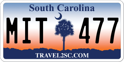 SC license plate MIT477