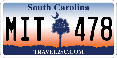 SC license plate MIT478