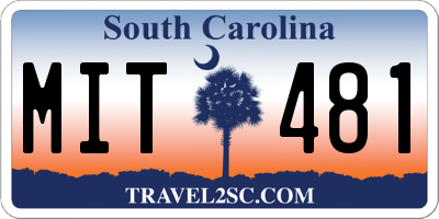 SC license plate MIT481