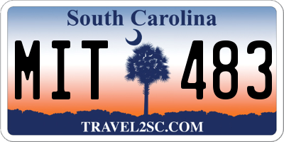 SC license plate MIT483