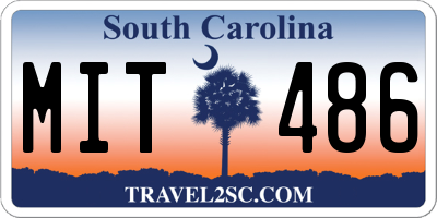 SC license plate MIT486