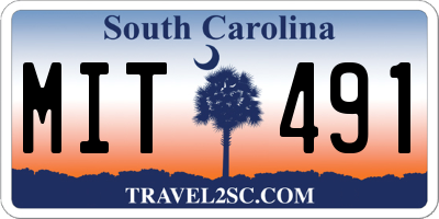 SC license plate MIT491