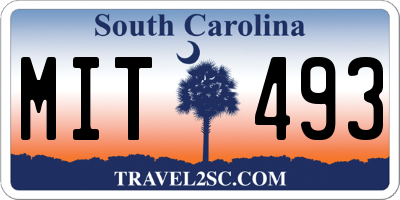 SC license plate MIT493