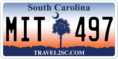 SC license plate MIT497