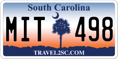 SC license plate MIT498