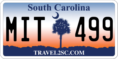 SC license plate MIT499