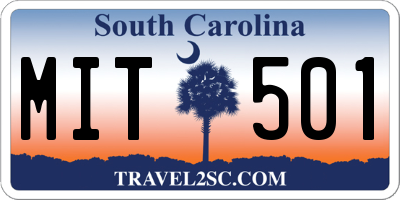 SC license plate MIT501
