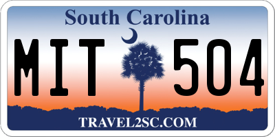 SC license plate MIT504