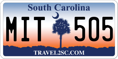 SC license plate MIT505