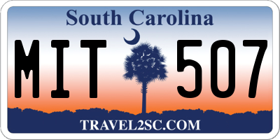 SC license plate MIT507