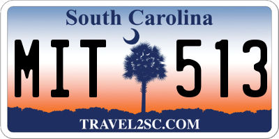 SC license plate MIT513