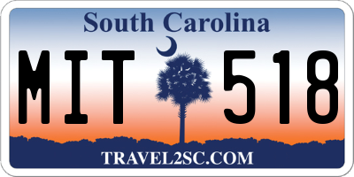 SC license plate MIT518