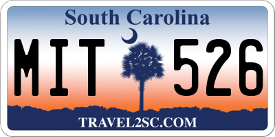 SC license plate MIT526