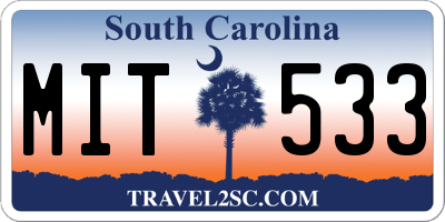 SC license plate MIT533