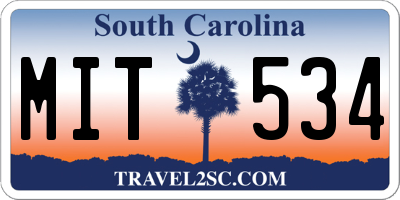 SC license plate MIT534