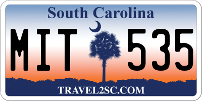 SC license plate MIT535