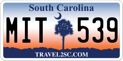SC license plate MIT539