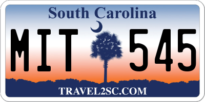 SC license plate MIT545