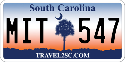 SC license plate MIT547