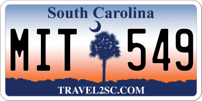 SC license plate MIT549