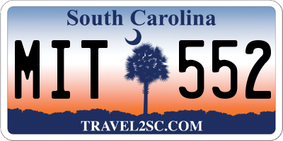 SC license plate MIT552