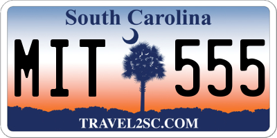 SC license plate MIT555