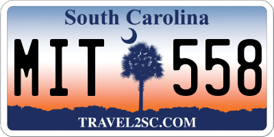 SC license plate MIT558