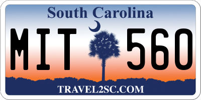 SC license plate MIT560