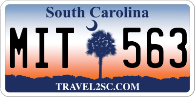 SC license plate MIT563