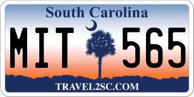 SC license plate MIT565