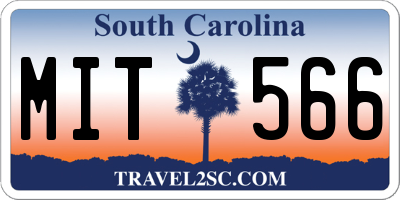 SC license plate MIT566