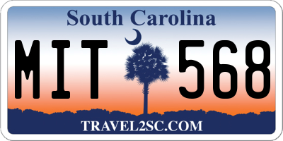 SC license plate MIT568