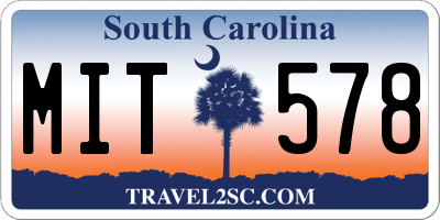 SC license plate MIT578