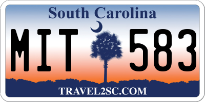 SC license plate MIT583