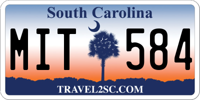 SC license plate MIT584