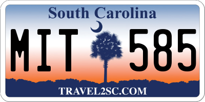 SC license plate MIT585