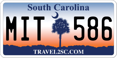 SC license plate MIT586