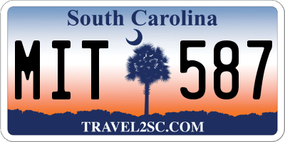 SC license plate MIT587