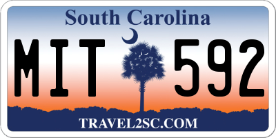 SC license plate MIT592