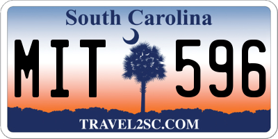 SC license plate MIT596