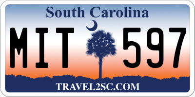 SC license plate MIT597