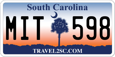 SC license plate MIT598