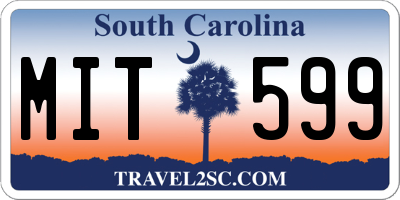 SC license plate MIT599