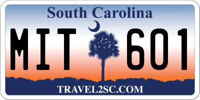 SC license plate MIT601