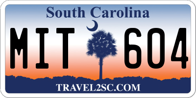 SC license plate MIT604