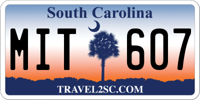 SC license plate MIT607