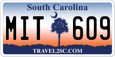 SC license plate MIT609