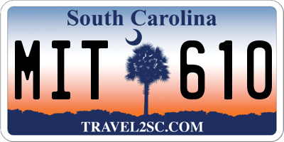 SC license plate MIT610