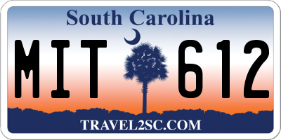 SC license plate MIT612